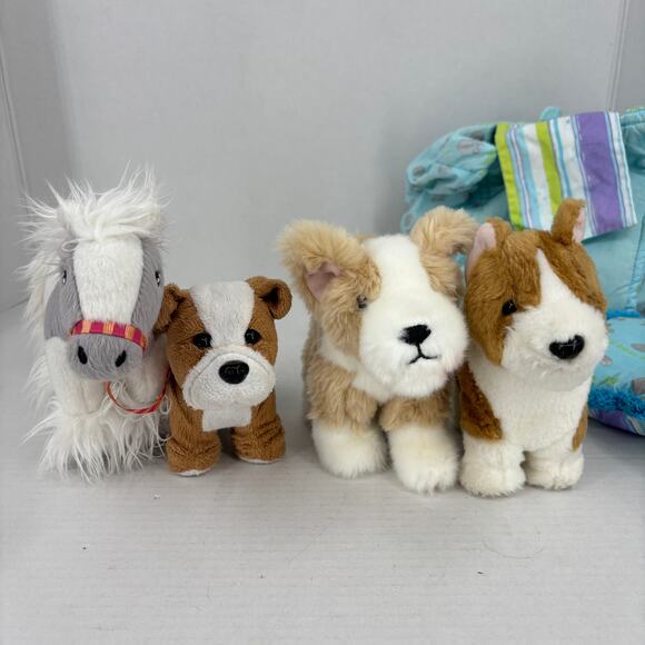 American Girl Plush Pets Bundle Shetland Pony Dogs Carrier Pillow Bulldog Corgi - Picture 5 of 12